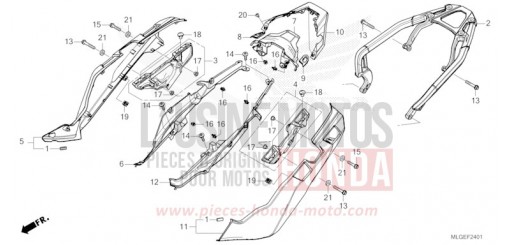 COUVERCLE LATERAL/PORTE-BAGAGE ARRIERE (2) CRF1100A4P de 2023